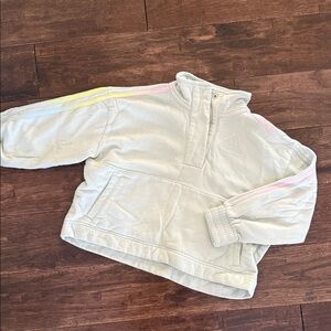 Adidas Kids White Sweatshirt with Pastel Stripes